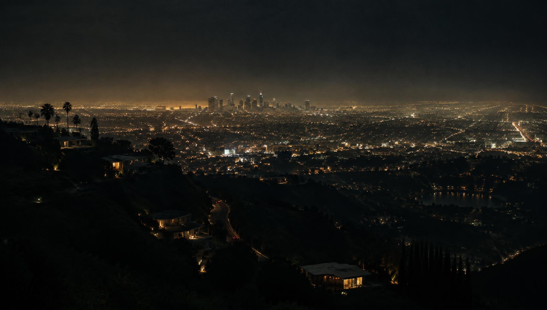 Los Angeles at night from the Hollywood Hills